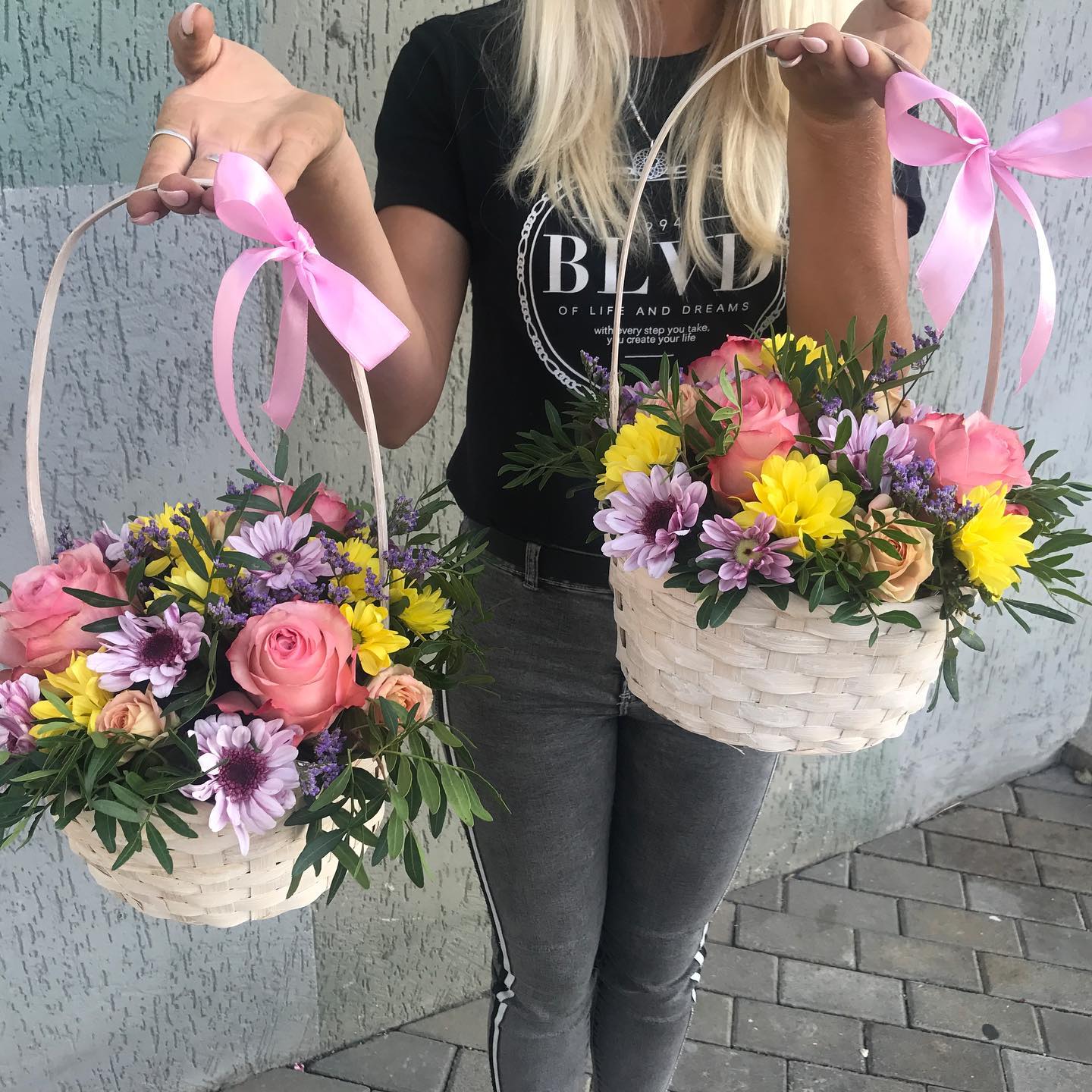 картинка Корзина с цветами К163 от магазина daflor