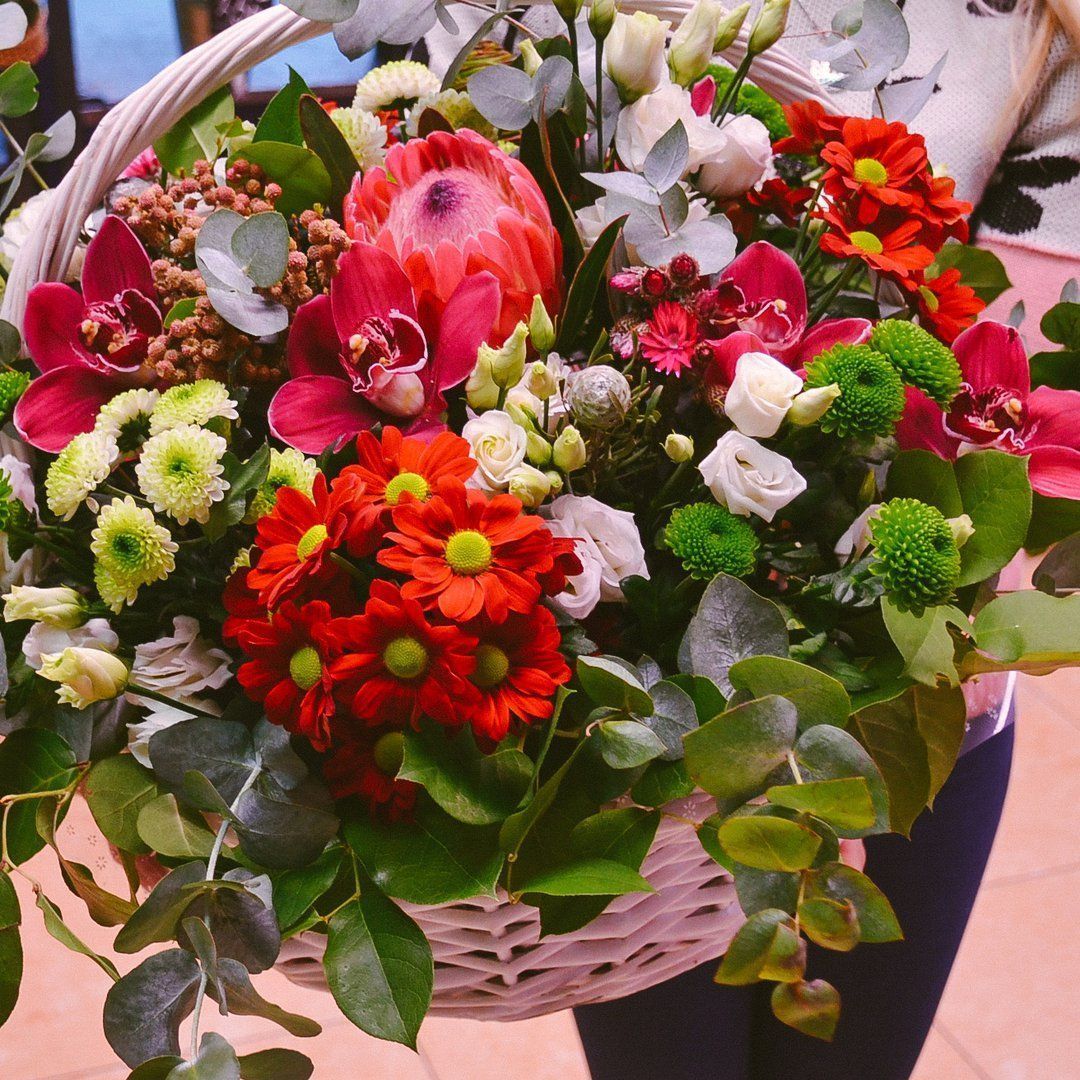 картинка Корзина с цветами К144 от магазина daflor