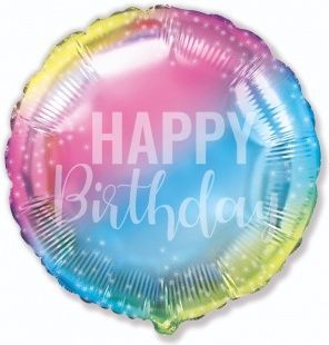 картинка Воздушный шар "С днем рождения. Радуга" Ш49 от магазина daflor