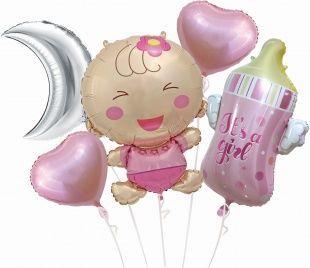 картинка Набор шаров "С рождением малыша" для девочки Ш83 от магазина daflor