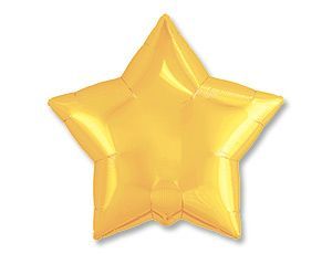 картинка Воздушный шар в форме звезды, золотой Ш45 от магазина daflor