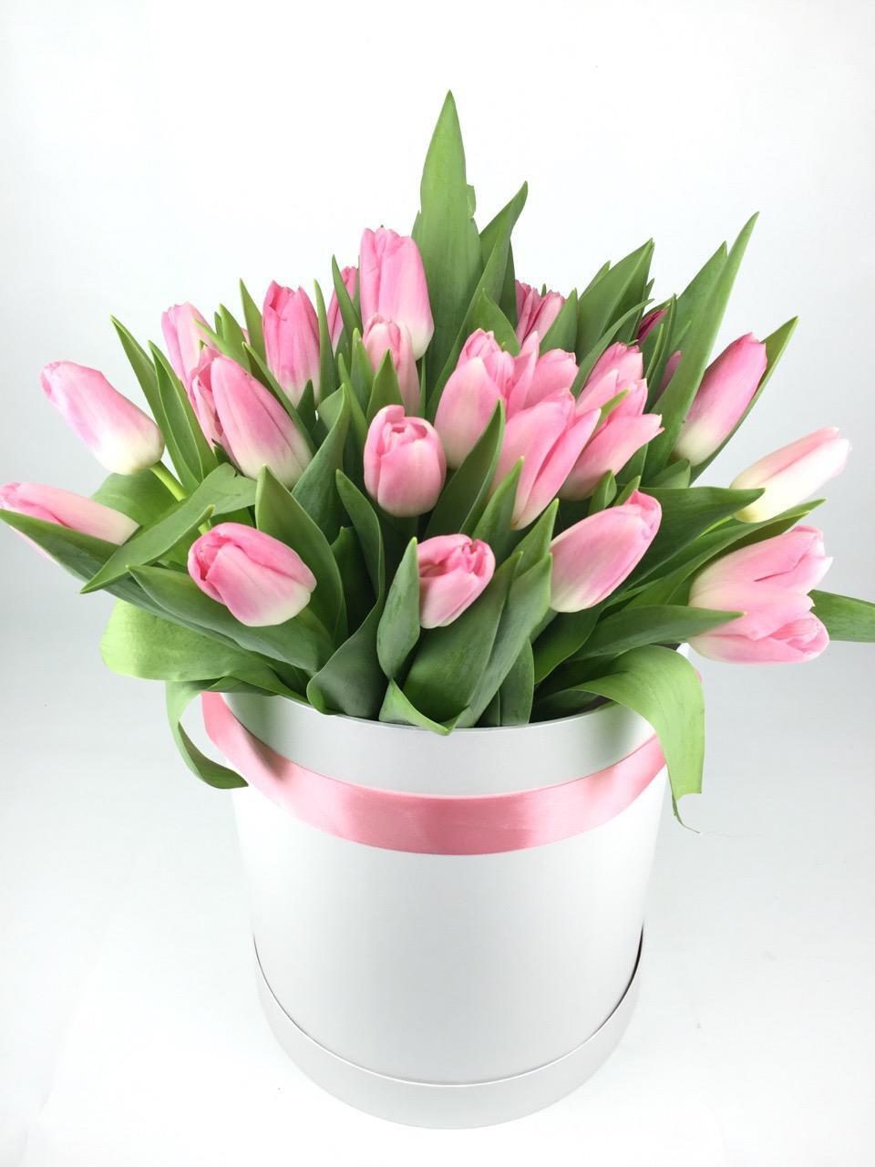 картинка Розовые тюльпаны в коробке от магазина daflor
