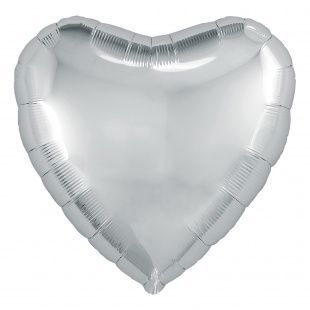 картинка Воздушный шар в форме сердца, серебряный Ш25 от магазина daflor