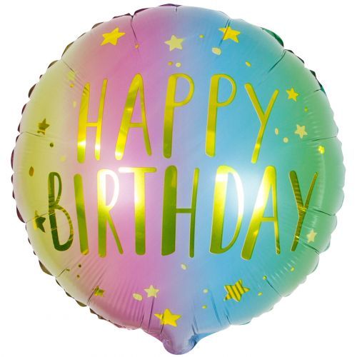 картинка Воздушный шар "С днем рождения. Золотые звезды" Ш71 от магазина daflor