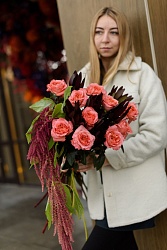 Букет с персиковыми розами Fall Vibes 