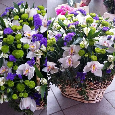 Корзина с цветами К103