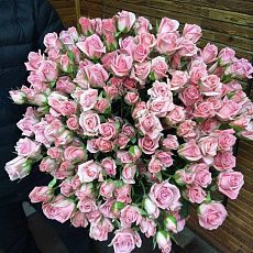 Букет 35 кустовых розовых роз