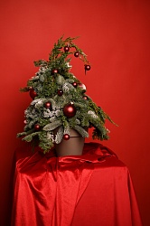 Новогодняя композиция Ёлка с красными шарами